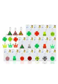 Брелок светоотражающий АССОРТИ, фигурный, ОПП-упаковка с подвесом