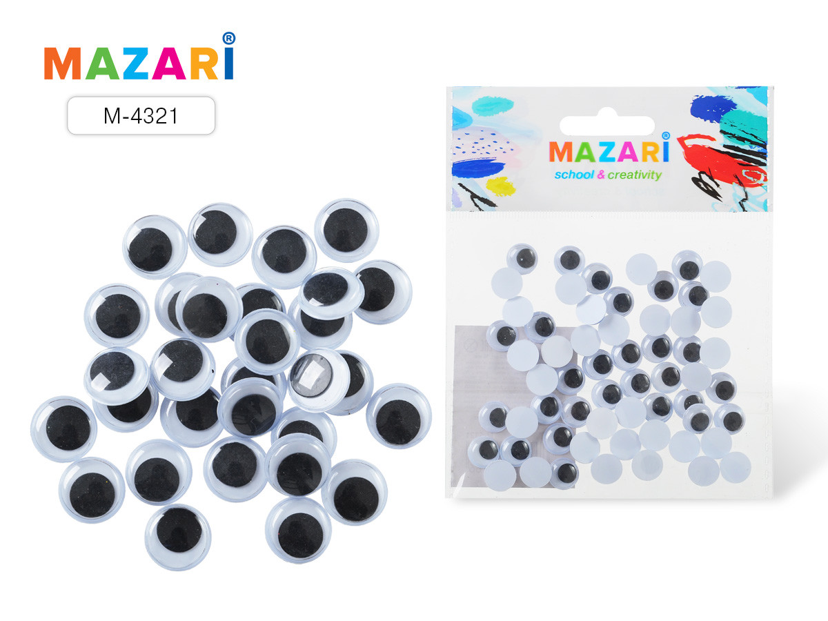 Набор для творчества №2 ПОДВИЖНЫЕ ГЛАЗКИ, 60 шт, диаметр 10 мм, ОПП-упаковка с европодвесом, изображение 2