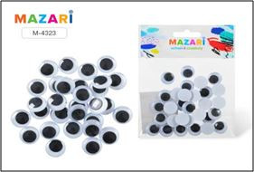 Набор для творчества №4 ПОДВИЖНЫЕ ГЛАЗКИ, 30 шт, диаметр 15 мм, ОПП-упаковка с европодвесом, изображение 2