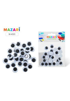 Набор для творчества №4 ПОДВИЖНЫЕ ГЛАЗКИ, 30 шт, диаметр 15 мм, ОПП-упаковка с европодвесом