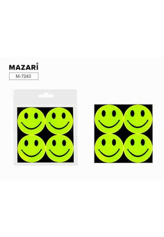 Набор наклеек светоотражающих СМАЙЛ, 4 шт., ОПП-упаковка с подвесом