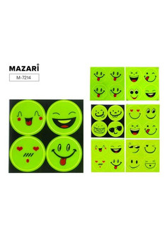 Набор наклеек светоотражающих СМАЙЛЫ, 4 шт., ОПП- упаковка с подвесом