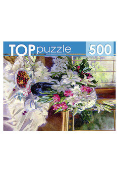 TOPpuzzle. ПАЗЛЫ 500 элементов. РУКТП500-3193 С.ГОРЯЧЕВА. ЛИЛИИ НА ТЕРРАСЕ