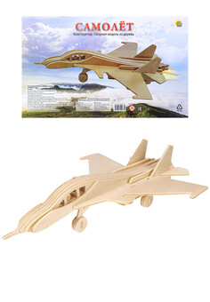 Сборная модель из дерева. Самолёт (24 детали, 30*19,5*8см)  (Арт. СМ-1009-А4)