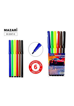 Фломастеры МАШИНА, 6 цв, вентилируемый колпачок, корпус круглый, ПВХ- упаковка с европодвесом