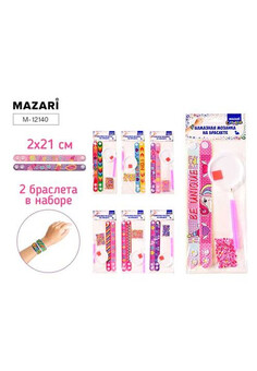 Браслет с выкладкой стразами, размер 21Х2 см, 2 шт., 8 наборов в ассортименте, ОПП-упаковка, изображение 2
