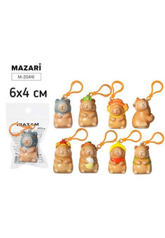 Брелок мягкий КАПИБАРА, 6*4 см, полиуретан, 8 дизайнов в ассортименте, ОПП-упаковка, изображение 2