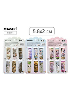 Набор закладок магнитных КОТИКИ, 6 шт., 5.8х2см, ассорти 3 дизайна