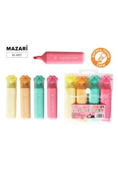 Набор текстовыделителей ЛАПКИ, 4 цвета (жёлтый, мятный, персиковый, розовый), скошенный наконечник, 