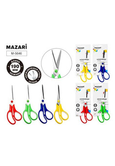 Ножницы офисные, STANDART, 190 мм, лезвия из нержавеющей стали, пластиковые ручки с эргономичными вс, изображение 1