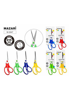 Ножницы офисные, STANDART, 215 мм, лезвия из нержавеющей стали, пластиковые ручки с эргономичными вс, изображение 1