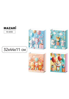 Пакет подарочный бумажный ДЕТСКИЙ, 32*44*11 см, 4 дизайна в ассортименте, изображение 1
