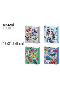 Пакет подарочный бумажный МАШИНКИ, 18*21.5*8 см, 4 дизайна в ассортименте, изображение 1