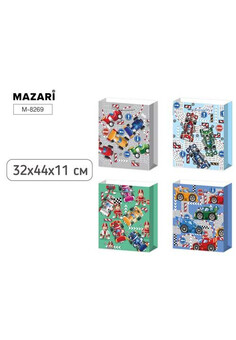 Пакет подарочный бумажный МАШИНКИ, 32*44*11 см, 4 дизайна в ассортименте, изображение 1