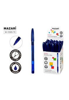 Ручка шариковая RIONY, СИНЯЯ, чернила на масляной основе, игольчатый пиш.узел 0.7мм, корпус пластико, изображение 1