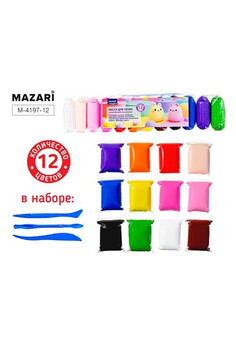 Суперлёгкий пластилин (масса д/лепки), 12 цветов по 12 г, пластиковые стеки 3 шт в комплекте, ОПП-уп