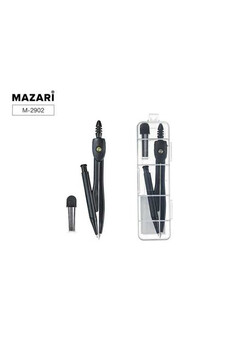 Готовальня, 2 предмета ЧЕРНЫЙ цвет, (циркуль металлический, грифель для циркуля в футляре), ПВХ-упак