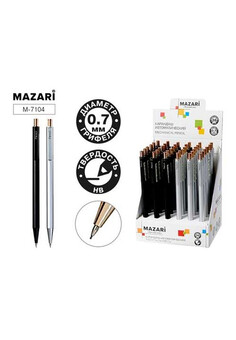 Карандаш автоматический чернографитный GRAVES, диаметр грифеля 0.7 мм, НВ, корпус круглый металличес