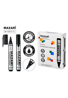 Маркер перманентный ONYX, ЧЁРНЫЙ, пулевидный наконечник, ширина линии письма 2-3 мм, картонная упако