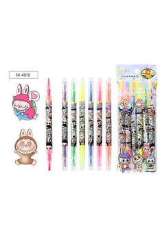 Набор текстовыделителей ЗУБАСТИК, двусторонние, 6 цветов (желтый, оранжевый, фиолетовый, зеленый, ро