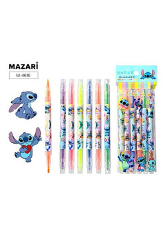 Набор текстовыделителей УШАСТИК, двусторонние, 6 цветов (желтый, оранжевый, фиолетовый, зеленый, роз