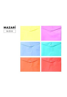 Папка канцелярская CLEAR, 26 х 36 см, на кнопке, пластиковая, плотность 160 мкм, 6 цветов в ассортим