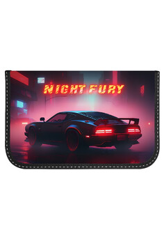 Пенал 1 секц. бол. Schoolformat НОЧНОЙ ЗАЕЗД 190х115х20 мм черн. ламин. картон