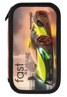 Пенал 2 секц. бол. Schoolformat ЖАЖДА ОЩУЩЕНИЙ 190х105 мм разноцвет. картон soft touch покрытие