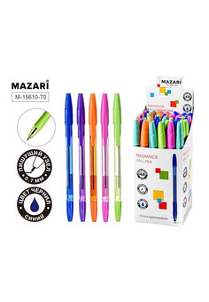 Ручка шариковая RADIANCE, СИНЯЯ, пулевидный пиш.узел 0.7мм, корпус пластиковый цветной, ассорти 6 цв, изображение 1