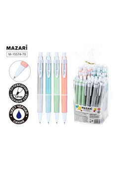 Ручка шариковая автоматическая BALMY, СИНЯЯ, пулевидный пиш.узел 1.0мм, корпус пластиковый цветной, , изображение 1