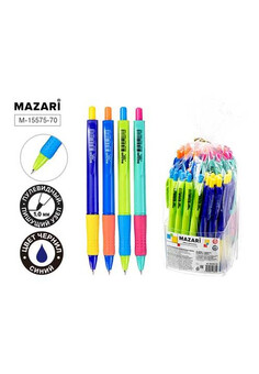 Ручка шариковая автоматическая DARING, СИНЯЯ, пулевидный пиш.узел 1.0мм, корпус пластиковый цветной,, изображение 1