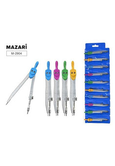 Циркуль металлический, 4 цвета в ассортименте, ПВХ- упаковка с подвесом