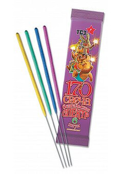 Свечи бенгальские 170 (Спектр толстая разноцветная) (6шт/упак) ТР158 (L=23,5см)