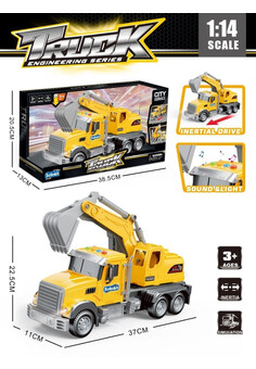 Эксковатор инерция №S977-23A(свет, звук)/коробка/38,5*13*20,5 см (Серия KG №0169358, № ЕАЭС KG417/05