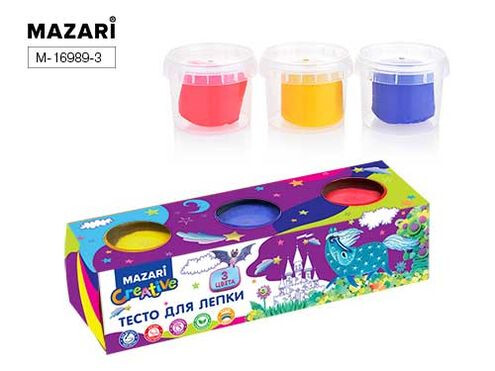 Тесто для лепки 03 цвета, 270 г, картонный пенал, изображение 2