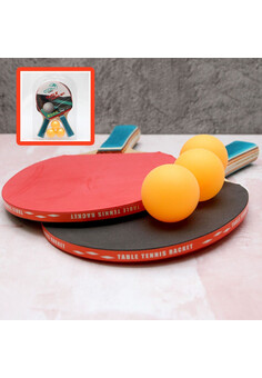 Набор для настольного тенниса №457/2 ракетки +3шарика/0,8мм (10702070/071124/5115918, КИТАЙ)