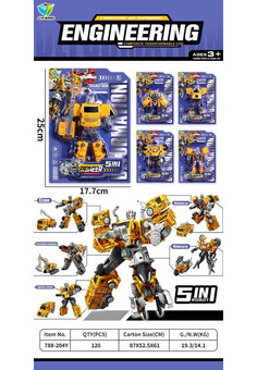 Робот-трансформер №788-204Y/5в1/блистер/25*17,7 (Серия KG №0169358, № ЕАЭС KG417/055.CN.02.01641 от 