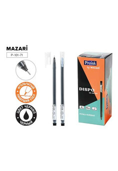 Ручка гелевая DISPO, ЧЕРНАЯ, игольчатый пишущий узел 0.5 мм, корпус пластиковый прозрачный, одноразо