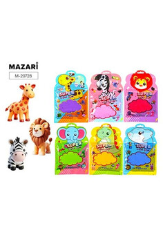 Суперлёгкий пластилин (масса д/лепки) ЖИВОТНЫЕ, 50 г, 6 цветов ассорти, зип-пакет с европодвесом